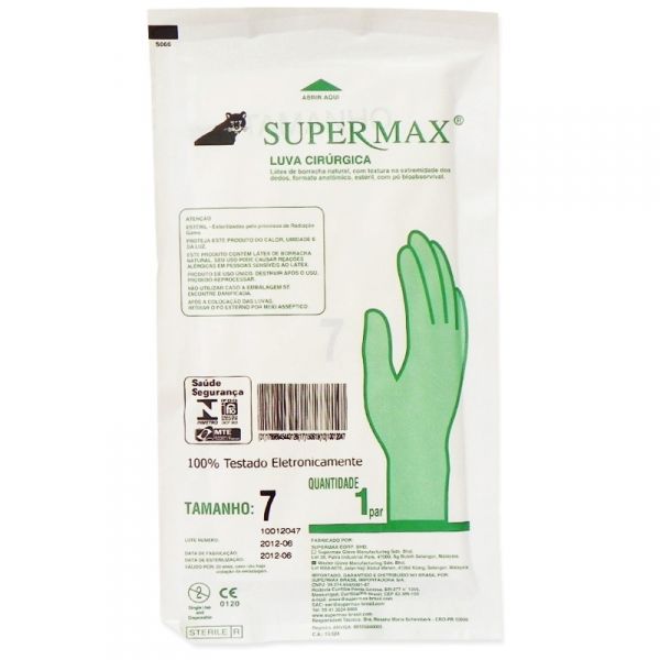 Luva Cirúrgica Estéril - TAM 8/5 - Supermax